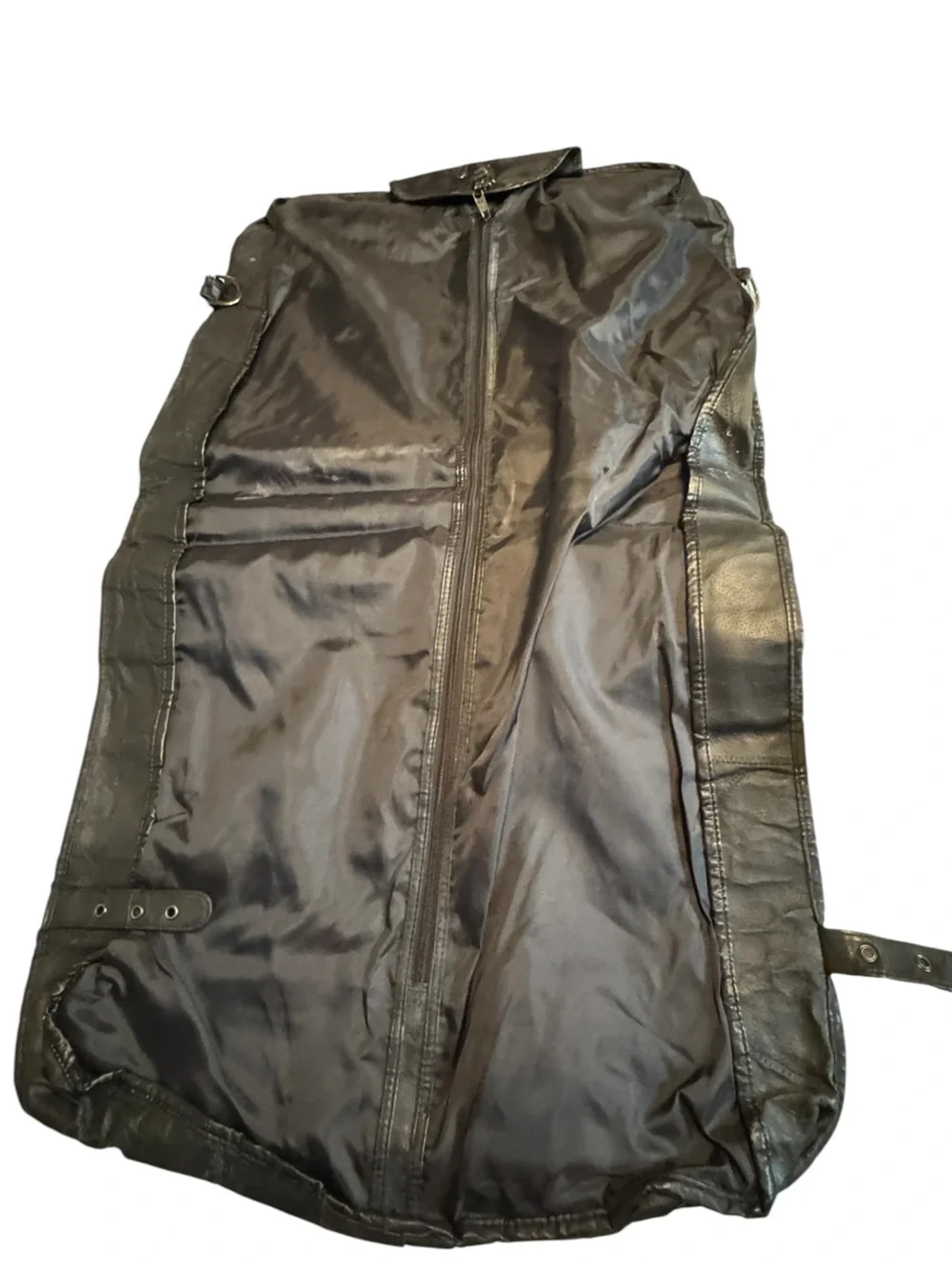 Vintage Aged Classic Black Vegan Leather Garment Duffel Bag for Men